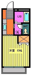 グリーンヒルズ(1K/1階)の間取り写真