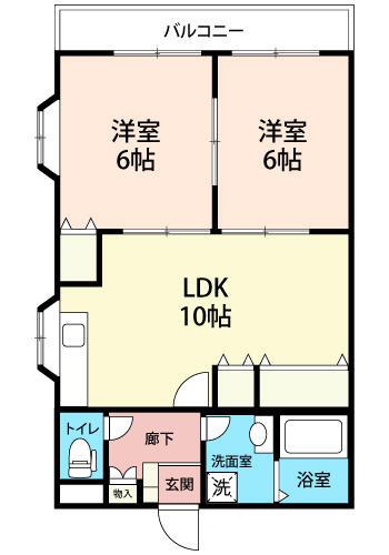 セレネハイツ(2LDK/1階)の間取り写真