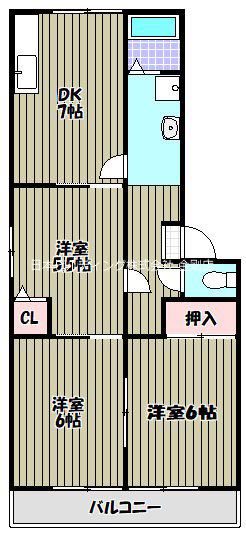 エクセルハイム(3DK/1階)の間取り写真