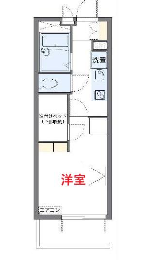 レオパレス田園調布B(1K/1階)の間取り写真