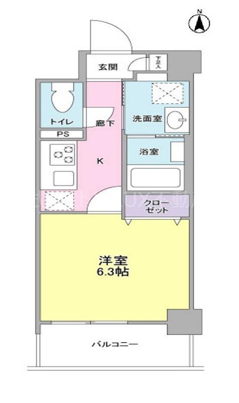 LAXE 京急蒲田(1K/3階)の間取り写真