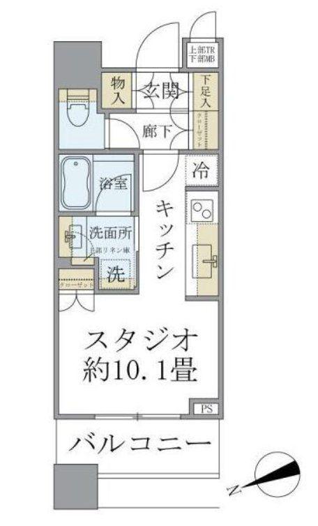 ブリリアタワーズ目黒(ワンルーム/11階)の間取り写真