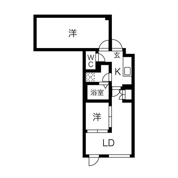 AZ代々木上原(2LDK/2階)の間取り写真