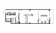 ユーティリティーホームI(1LDK/1階)の間取り写真