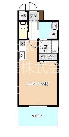 GRAND WISTERIA(ワンルーム/6階)の間取り写真