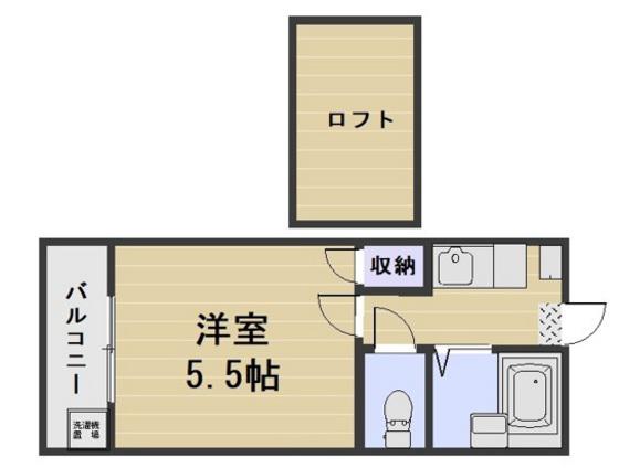 リヴェール豊成第1(1K/1階)の間取り写真