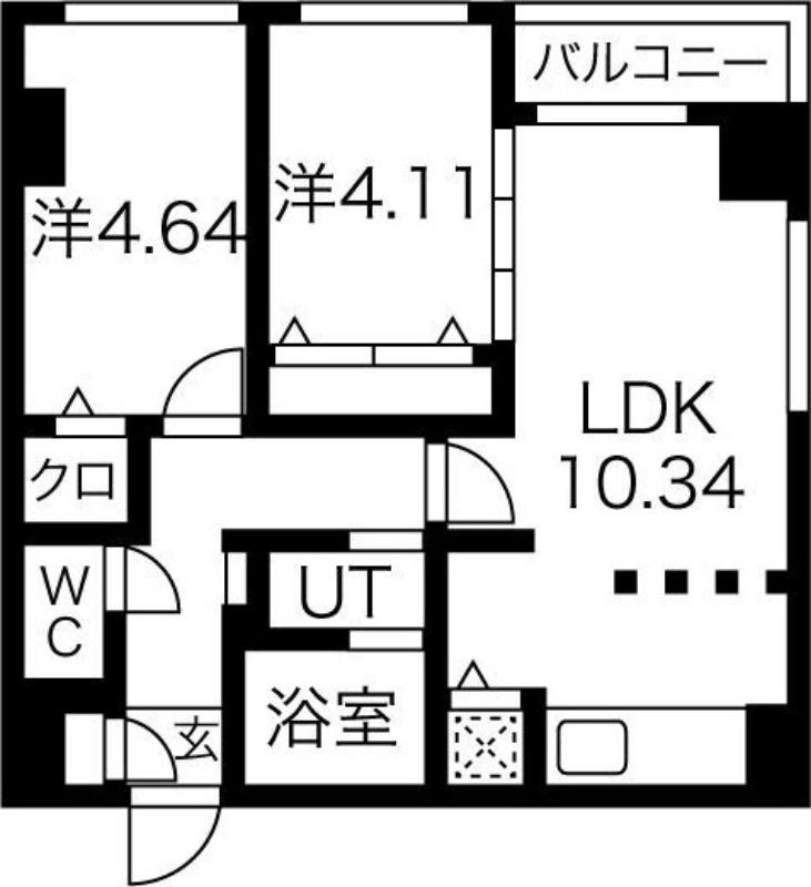 MODENA SIAN(2LDK/9階)の間取り写真