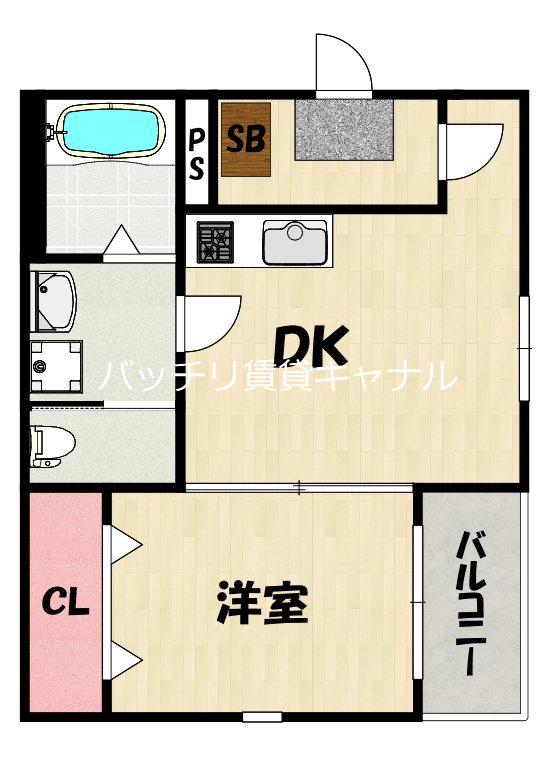 NEWGATE 井尻(1DK/3階)の間取り写真
