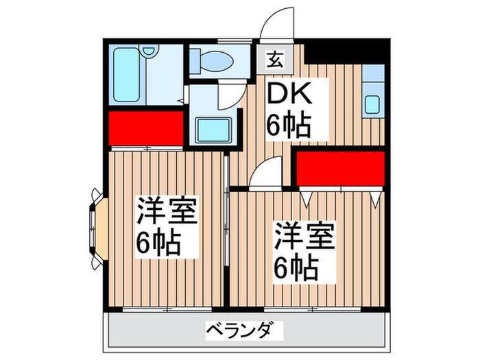 メゾン新座(2DK/2階)の間取り写真