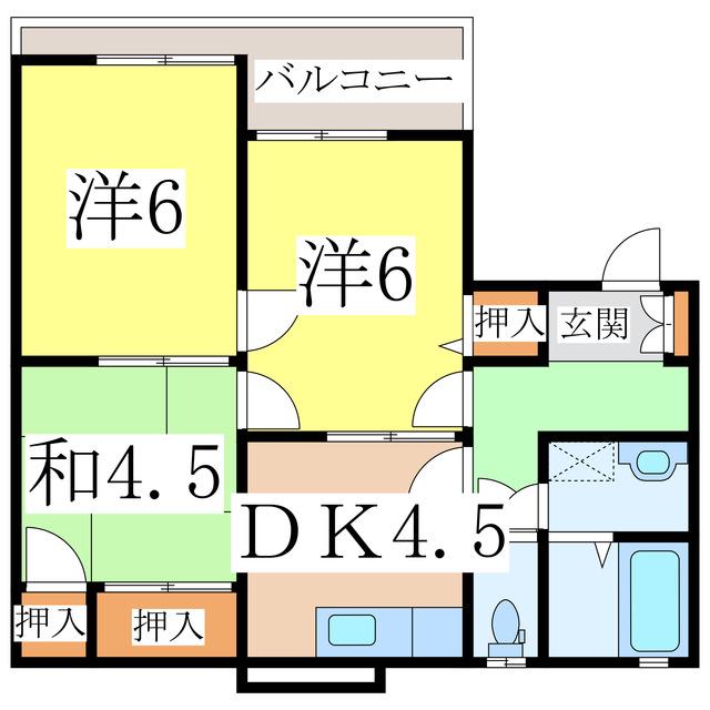 シティライフK&L(3DK/2階)の間取り写真