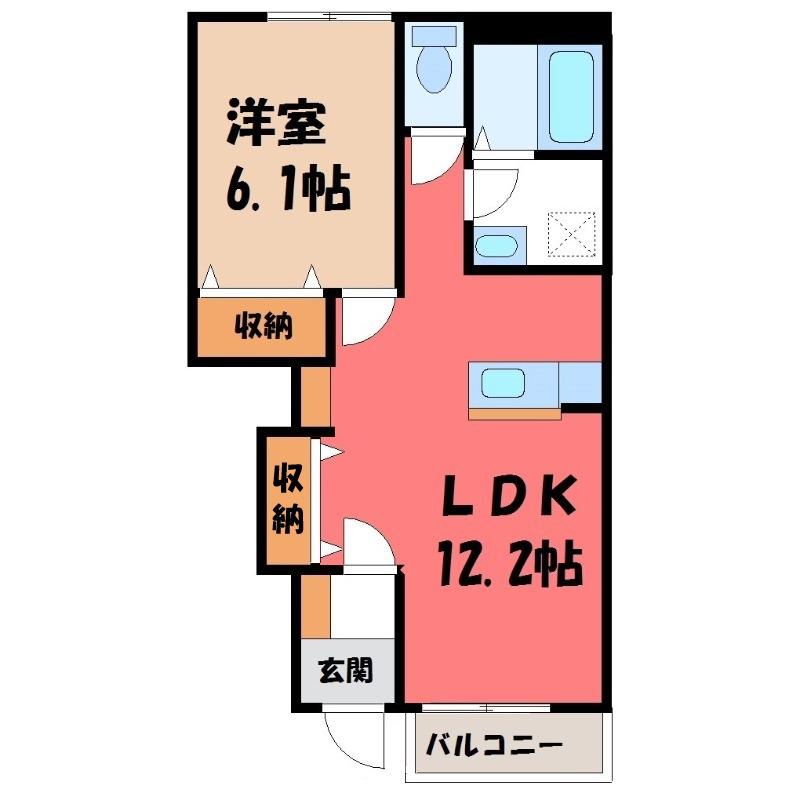 ヴィーナス(1LDK/1階)の間取り写真