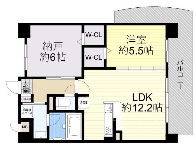 ALBAGRANDE M(1SLDK/1階)の間取り写真
