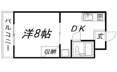 マンションアリア(1DK/3階)の間取り写真