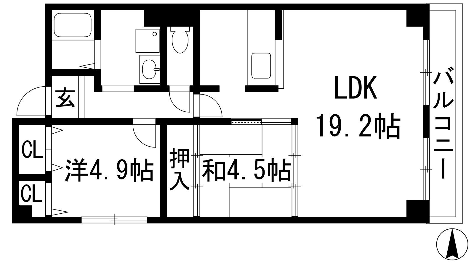 エクセル山本(2LDK/3階)の間取り写真