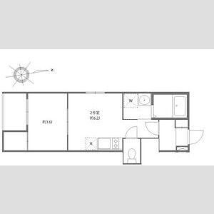 プレデンシア上住吉(1DK/2階)の間取り写真