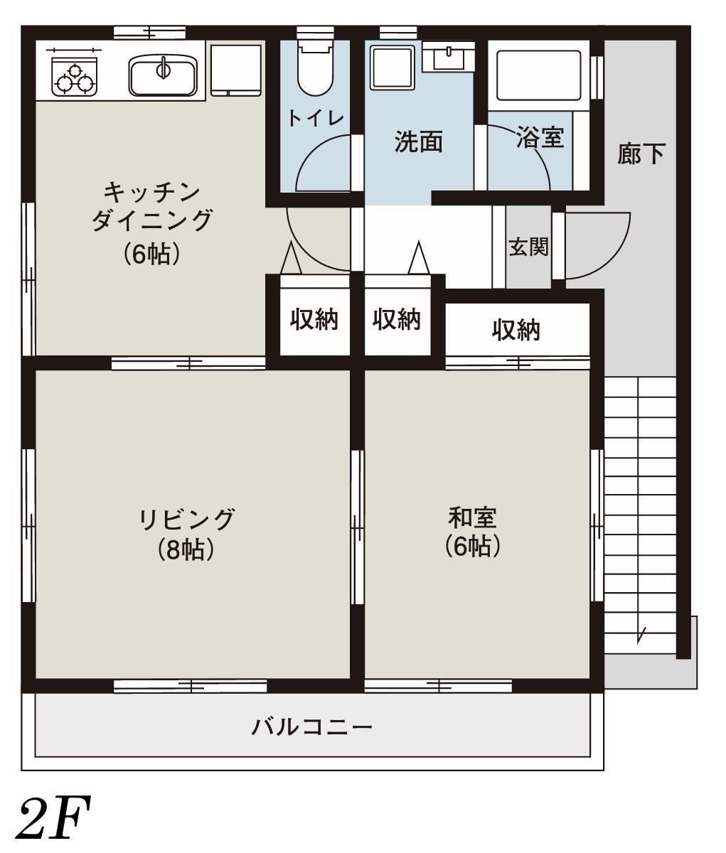 吉川アパート(1LDK/2階)の間取り写真