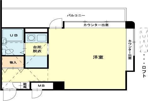 宝殿ヤングパレス(ワンルーム/2階)の間取り写真