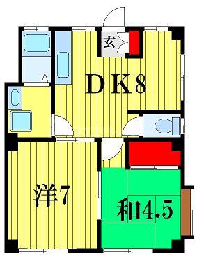 ジュエリー三金(2DK/2階)の間取り写真