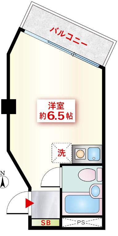芝ビルディング(ワンルーム/2階)の間取り写真