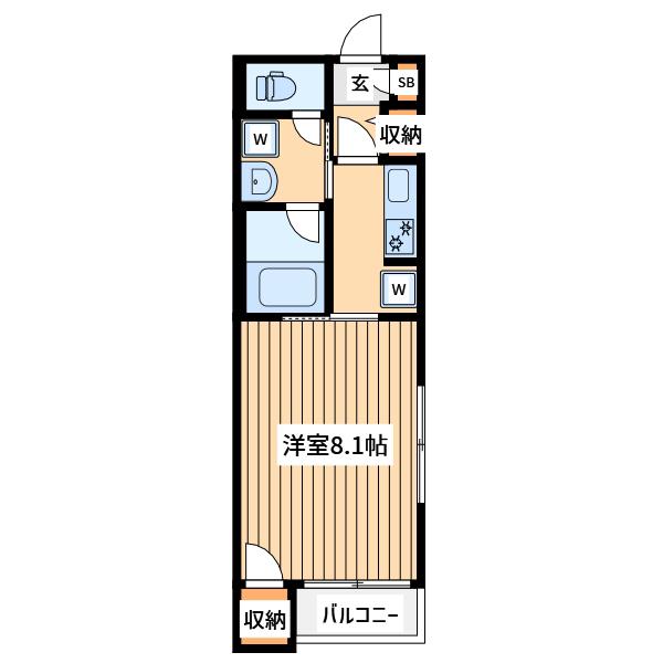 グラニテ相模原(1K/4階)の間取り写真