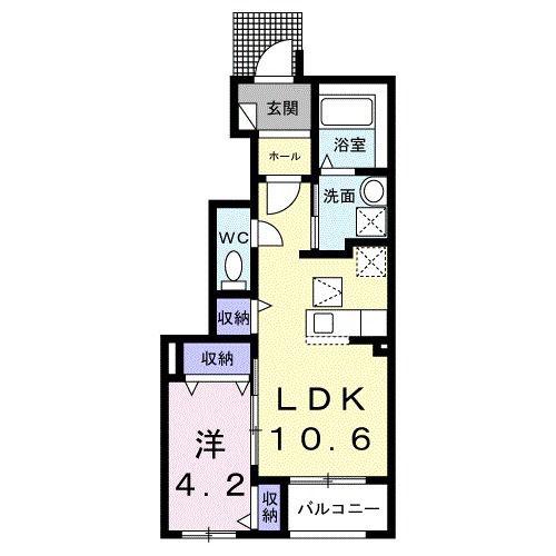 ツインキャッスルB(1LDK/1階)の間取り写真