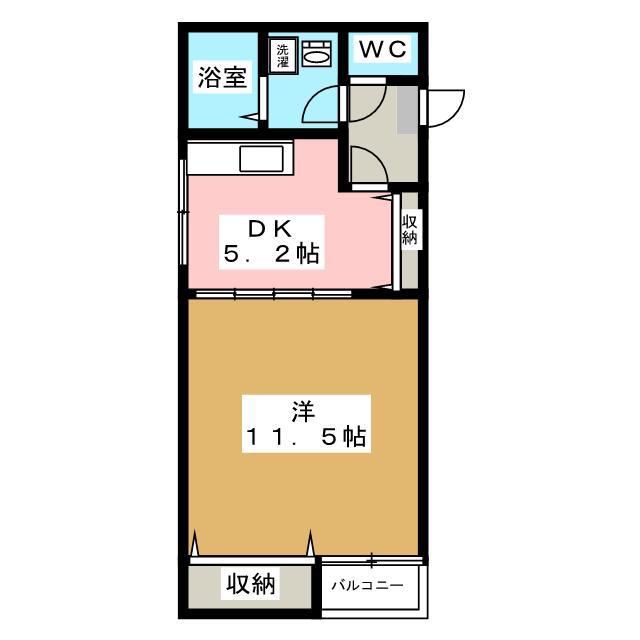 ジュエル本町(1DK/3階)の間取り写真