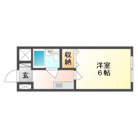 ロイヤルマンション(1K/1階)の間取り写真