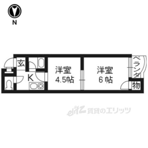 ANEX御所南(2K/3階)の間取り写真