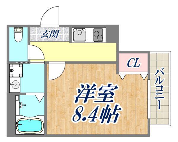 フジパレス仁川Ⅱ番館(1K/1階)の間取り写真