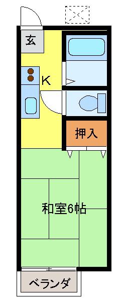コスモヴィラ(1K/1階)の間取り写真