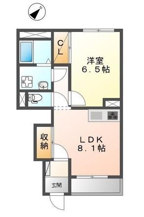 グレースほしか(1LDK/1階)の間取り写真