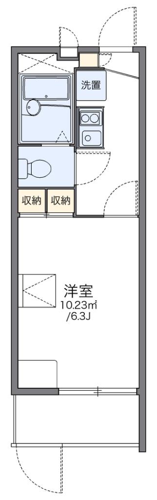 レオパレスヴァーグ浪芳庵(1K/1階)の間取り写真