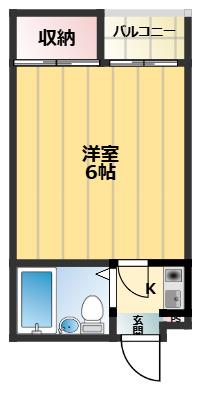ブルースカイ古川橋(1K/1階)の間取り写真