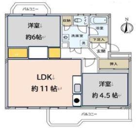 東坂戸団地2-32号棟(2LDK/1階)の間取り写真