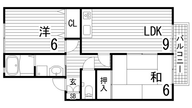 エミネント(2LDK/2階)の間取り写真