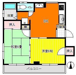 佐藤ハイツ(2DK/2階)の間取り写真