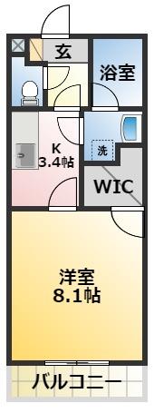 CASAI(1K/1階)の間取り写真