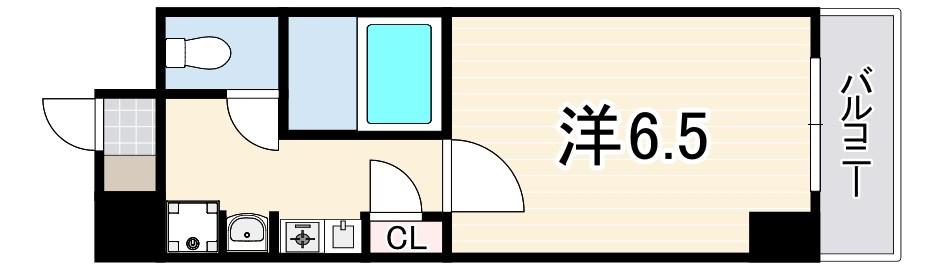 ロイヤルヒル神戸三ノ宮2(1K/6階)の間取り写真