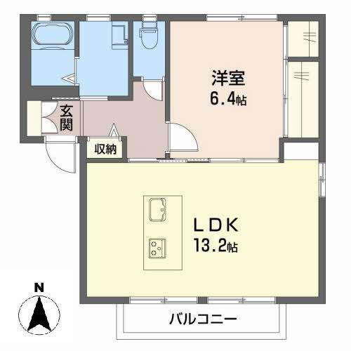 グランシード A棟 B棟 C棟(1LDK/1階)の間取り写真