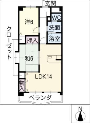 POPOLARE MY(2LDK/6階)の間取り写真