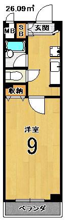 マンションアネックス(1K/2階)の間取り写真