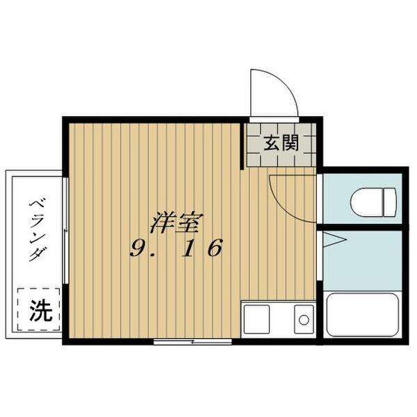 メゾン伊勢山(1K/2階)の間取り写真