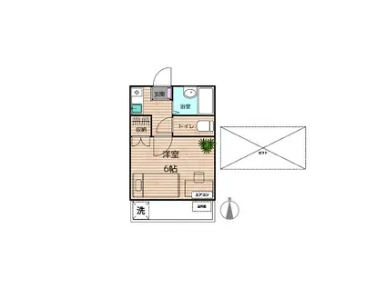 アネックスII(1K/2階)の間取り写真