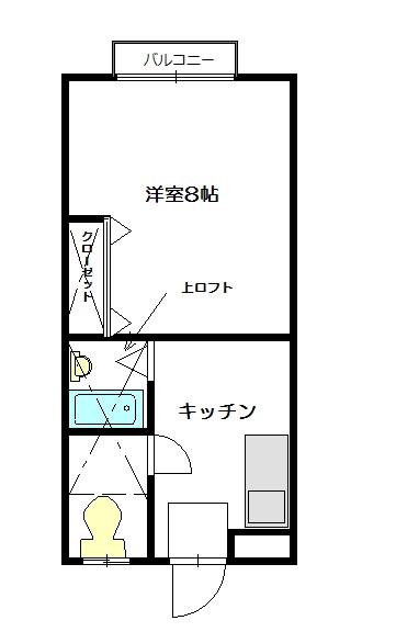 プログレス寺尾(1K/2階)の間取り写真