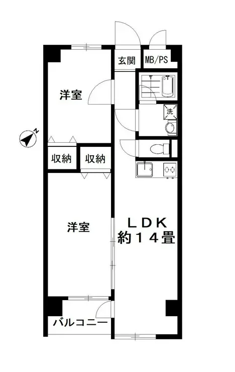 東建参宮橋マンション 2階階 間取り