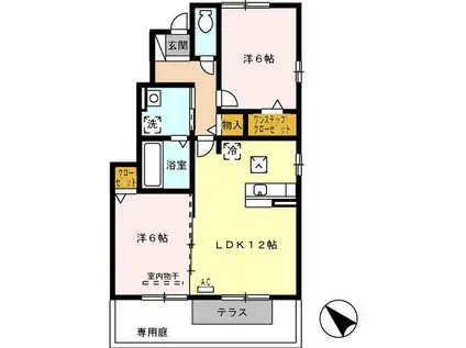 シャルマン・メゾン(2LDK/1階)の間取り写真