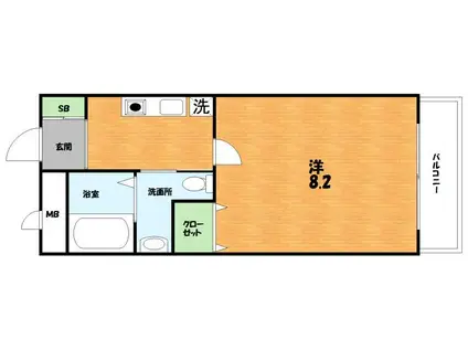 牧野駅前TNビル(1K/2階)の間取り写真