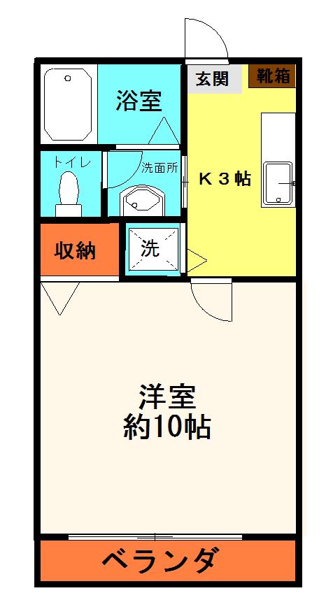 サンヒルズマンション(1K/3階)の間取り写真