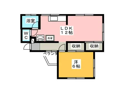増田コーポ(1LDK/2階)の間取り写真