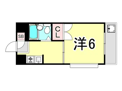 ディア夙川(1K/5階)の間取り写真